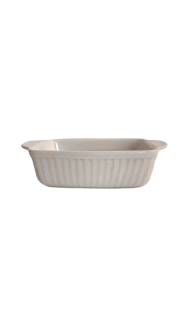 Vas termorezistent dreptunghiular, 25.4x16.3x6.5 cm, Cesiro, Alb