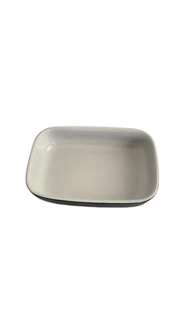 Vas termorezistent dreptunghiular, 23x16.5x5 cm, Cesiro, Alb/Negru 5