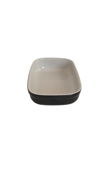 Vas termorezistent dreptunghiular, 23x16.5x5 cm, Cesiro, Alb/Negru 6