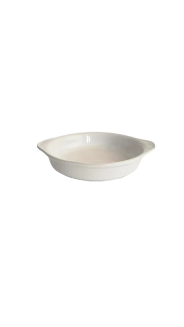 Vas termorezistent rotund, 19.5x17.5x3.5 cm, Cesiro, Alb