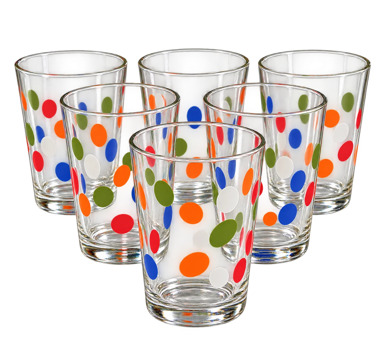 Set 6 pahare, 155 ml, Cesiro, Transparent cu buline