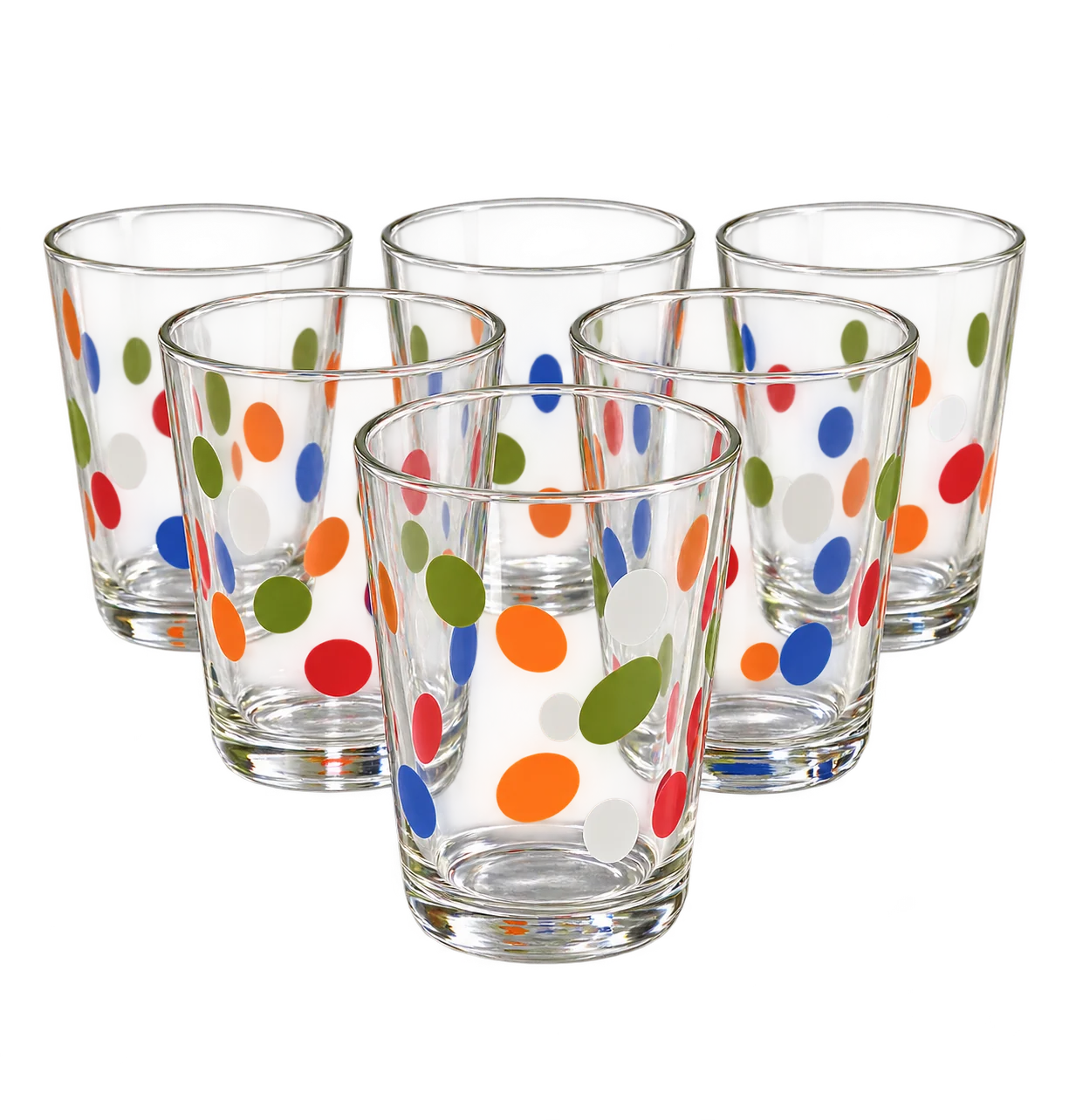 Set 6 pahare, 155 ml, Cesiro, Transparent cu buline 2