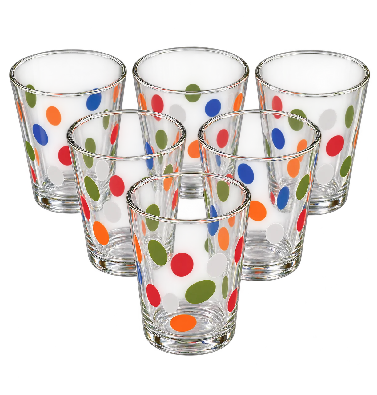 Set 6 pahare, 155 ml, Cesiro, Transparent cu buline 4