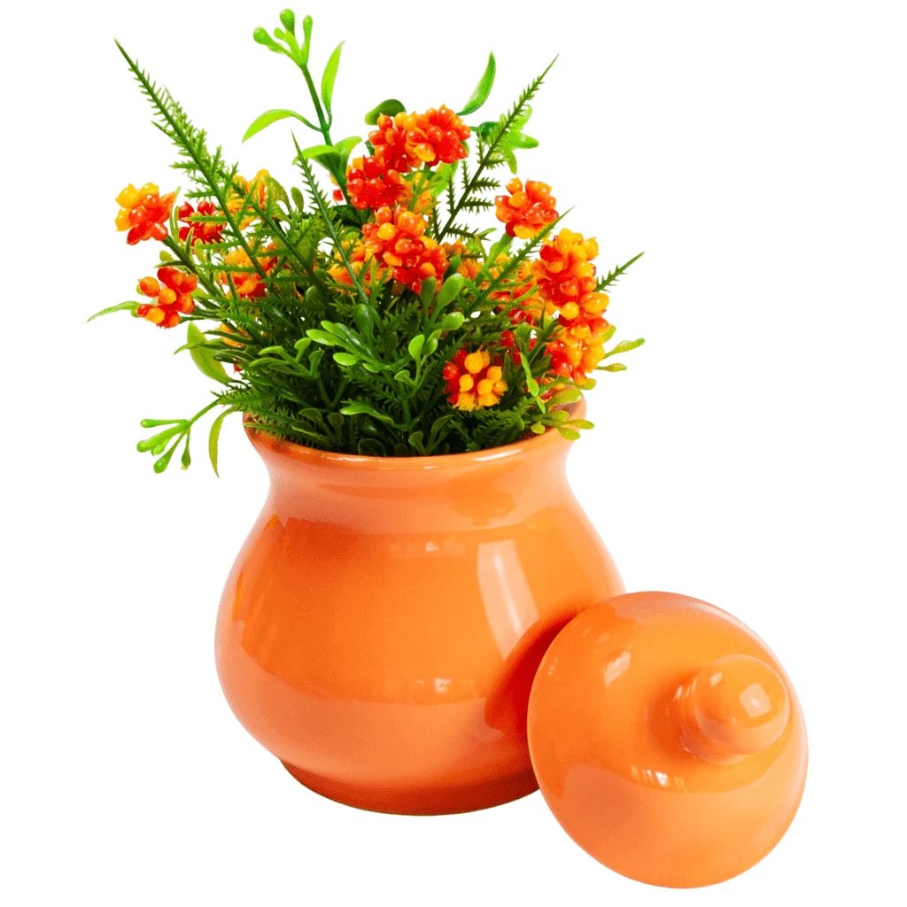 Cutie depozitare zahar cu model portocaliu tropical, 280 ml, imagine 3