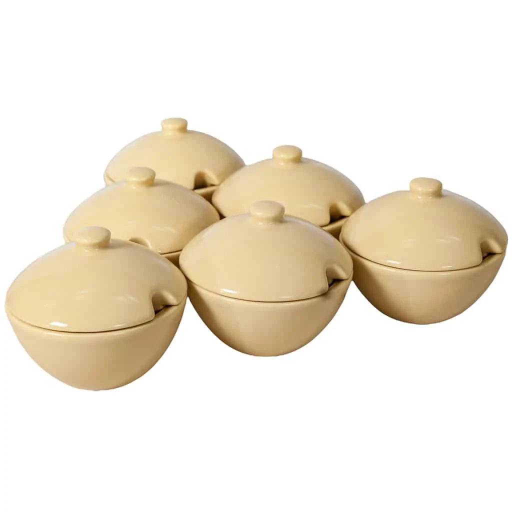 Készlet 6 cutii depozitare zahar krém spumos, 200 ml