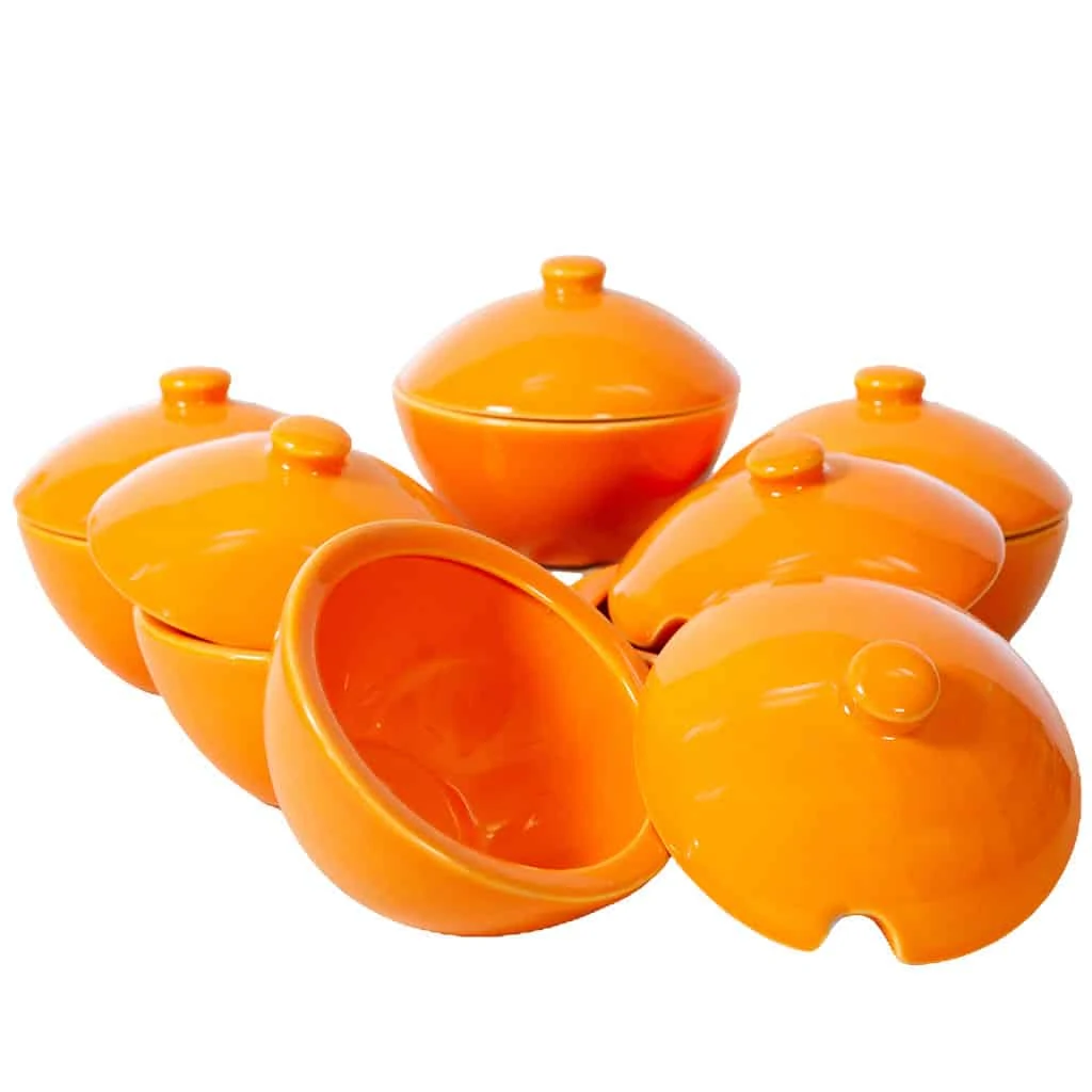 Készlet 6 cutii depozitare zahar narancs tropical, 200 ml