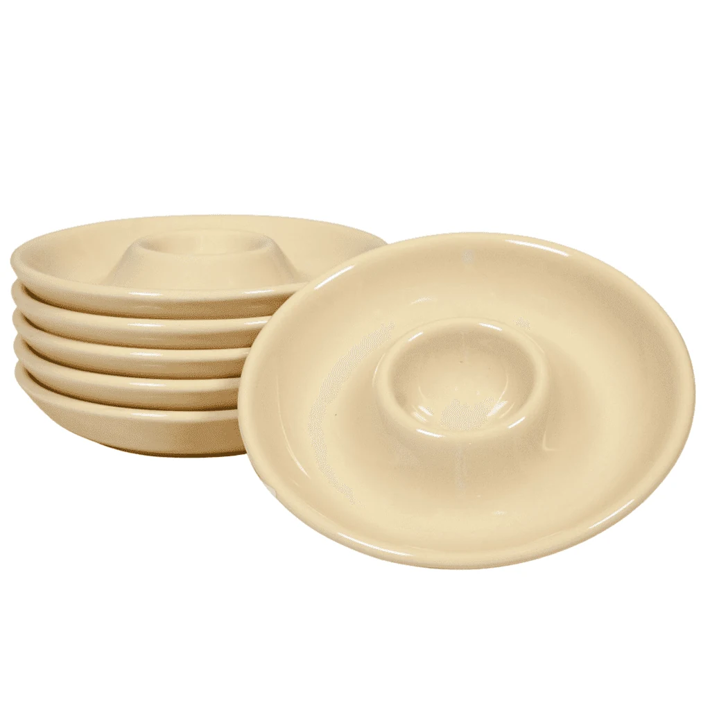 Set 6 suporturi oua, model Teller, ø 12 cm, creme luminos