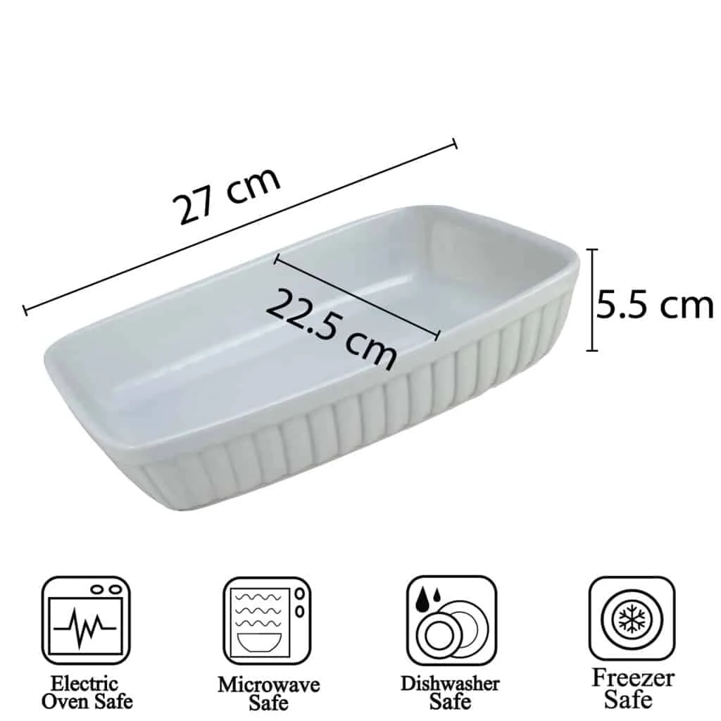 Vas termorezistent 27 x 22.5 x 5.5 cm, alb, imagine 2