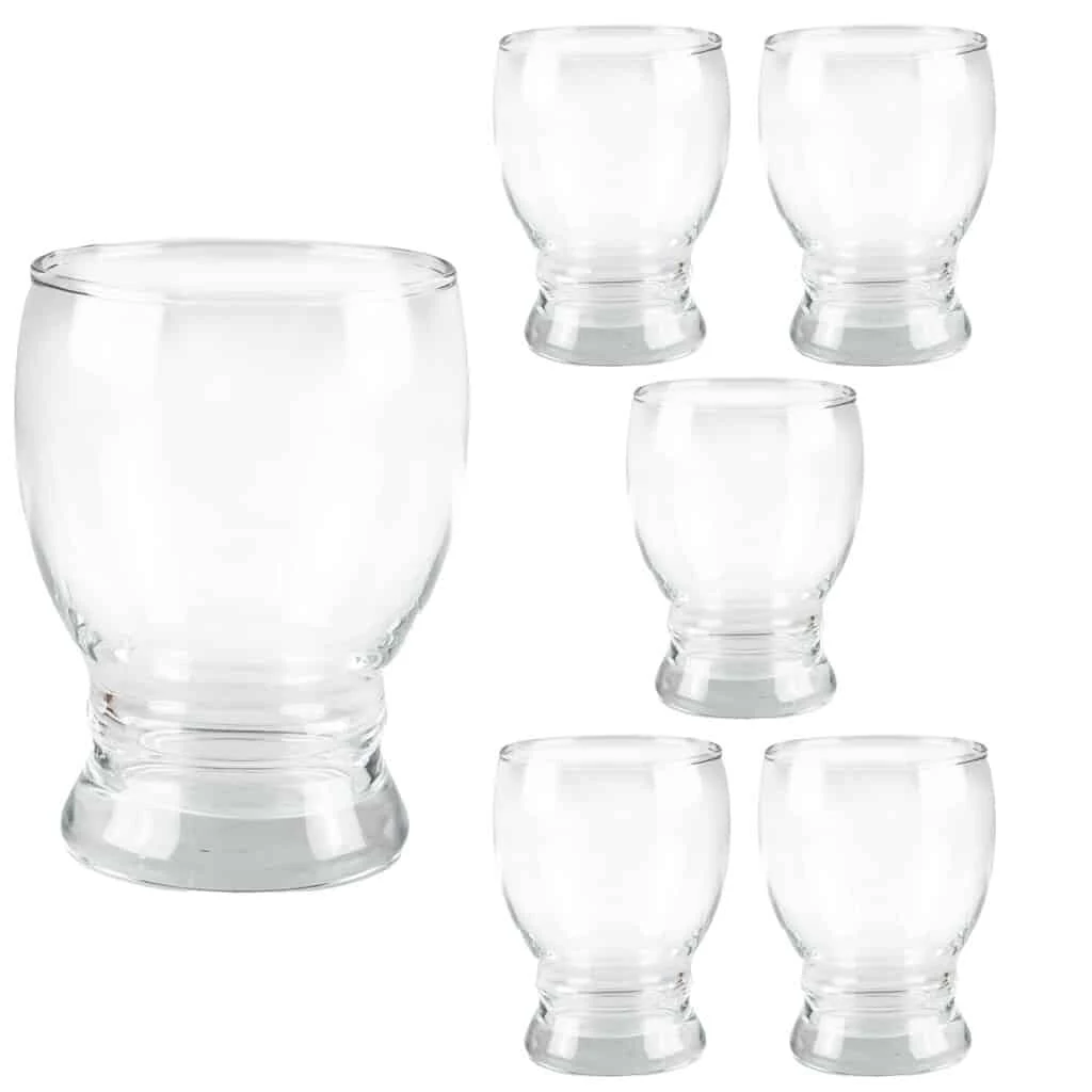 Σετ 6 pahare de 290 ml με picior mic din γυαλί, CESIRO