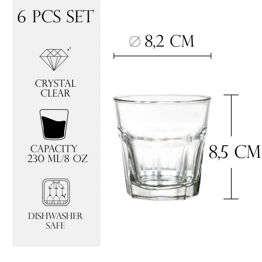 Set 6 pahare de 230 ml din sticla, CESIRO, imagine 2