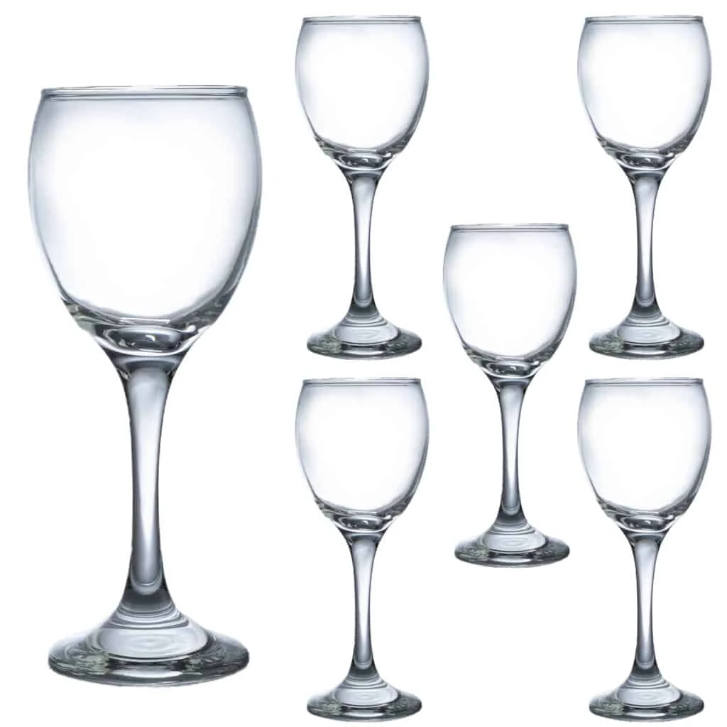 Set 6 pahare din Glas mit picior 180 ml
