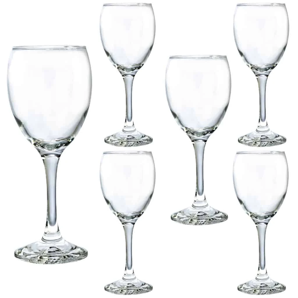 Set 6 pahare de 245 ml din glass with picior, CESIRO