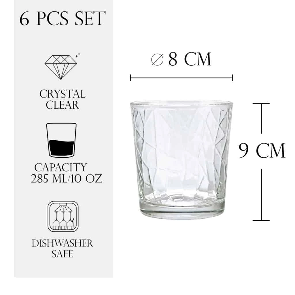 Set 6 pahare din sticla de 285 ml, CESIRO, imagine 2