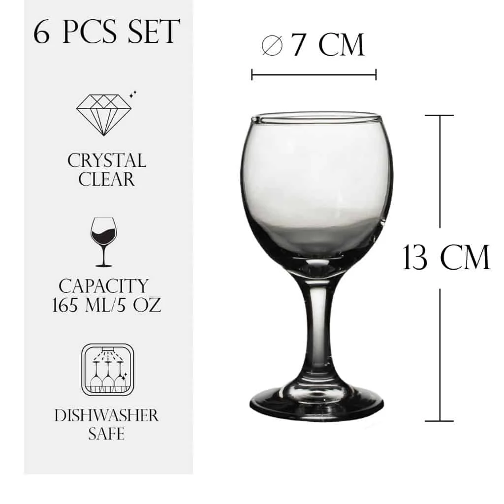 Set 6 pahare cu picior din sticla de 165 ml, CESIRO, imagine 2