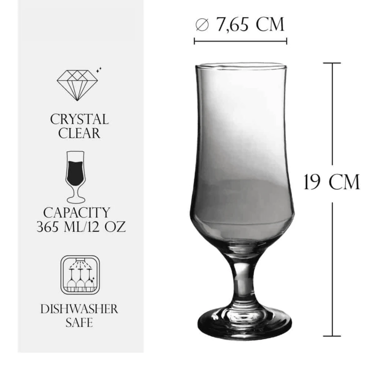 Pahar de 365 ml cu picior din sticla CESIRO, imagine 2