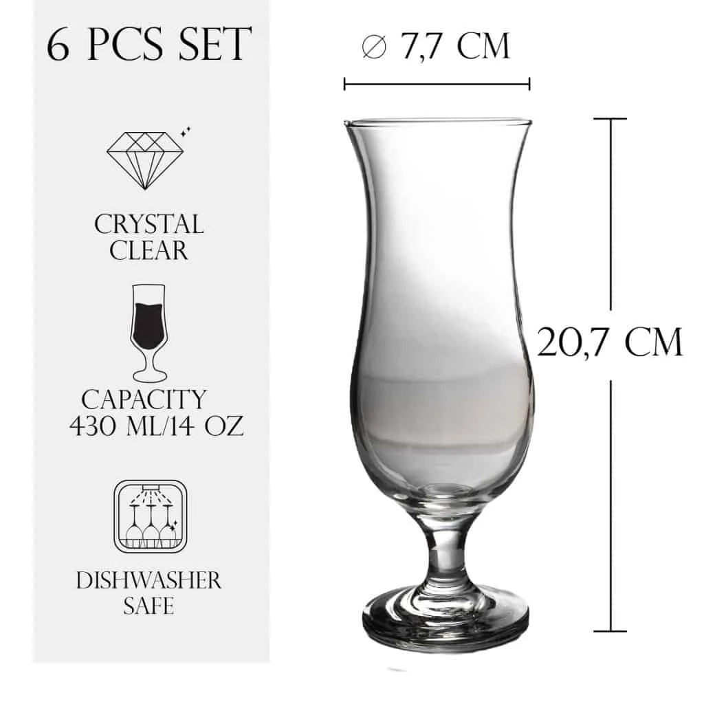 Set 6 pahare de 430 ml cu picior din sticla, CESIRO, imagine 2