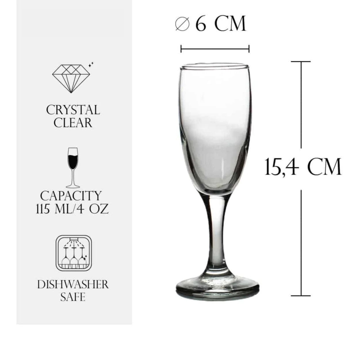 Pahar cu picior din sticla de 115 ml, CESIRO, imagine 2