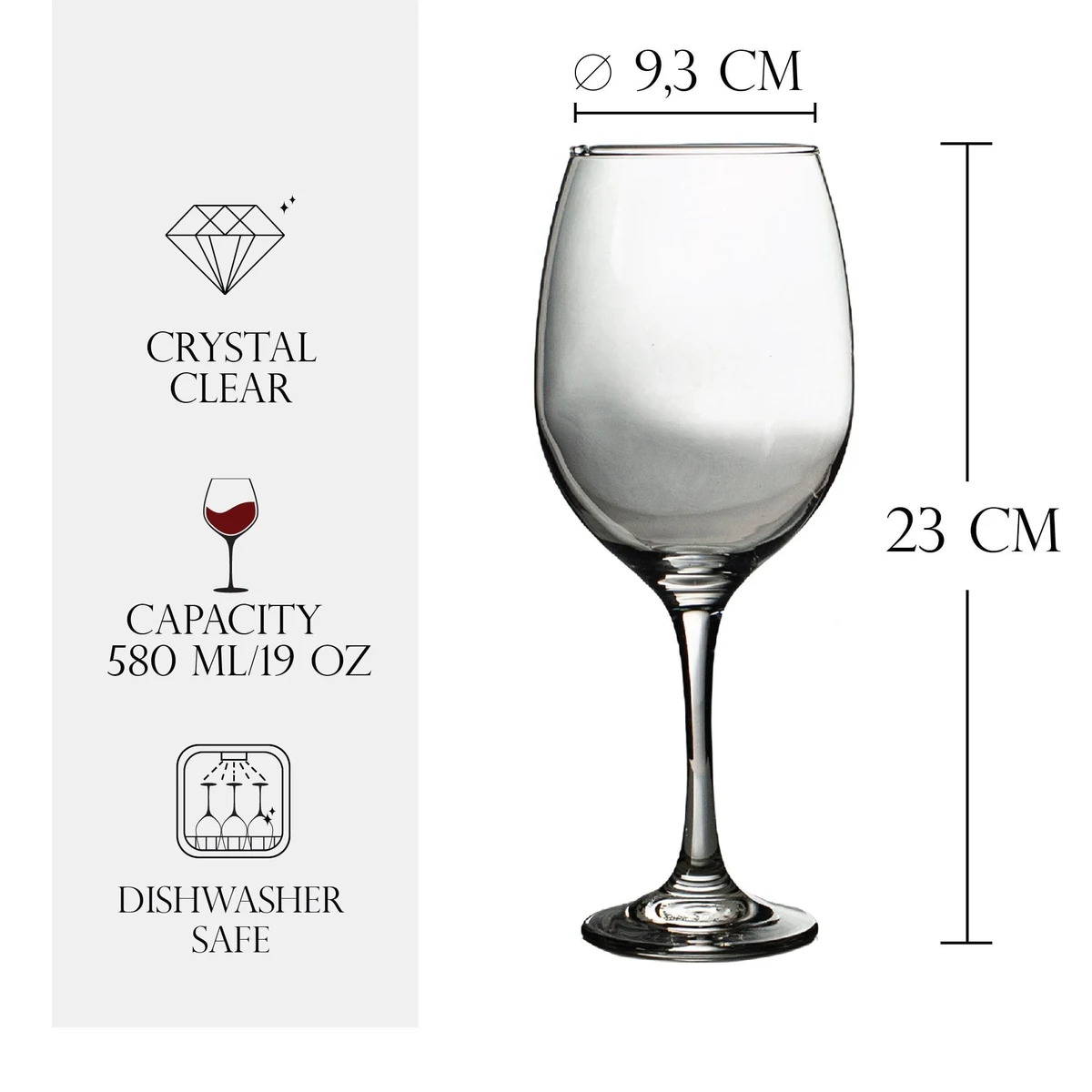 Pahar cu picior din sticla de 580 ml, CESIRO, imagine 2
