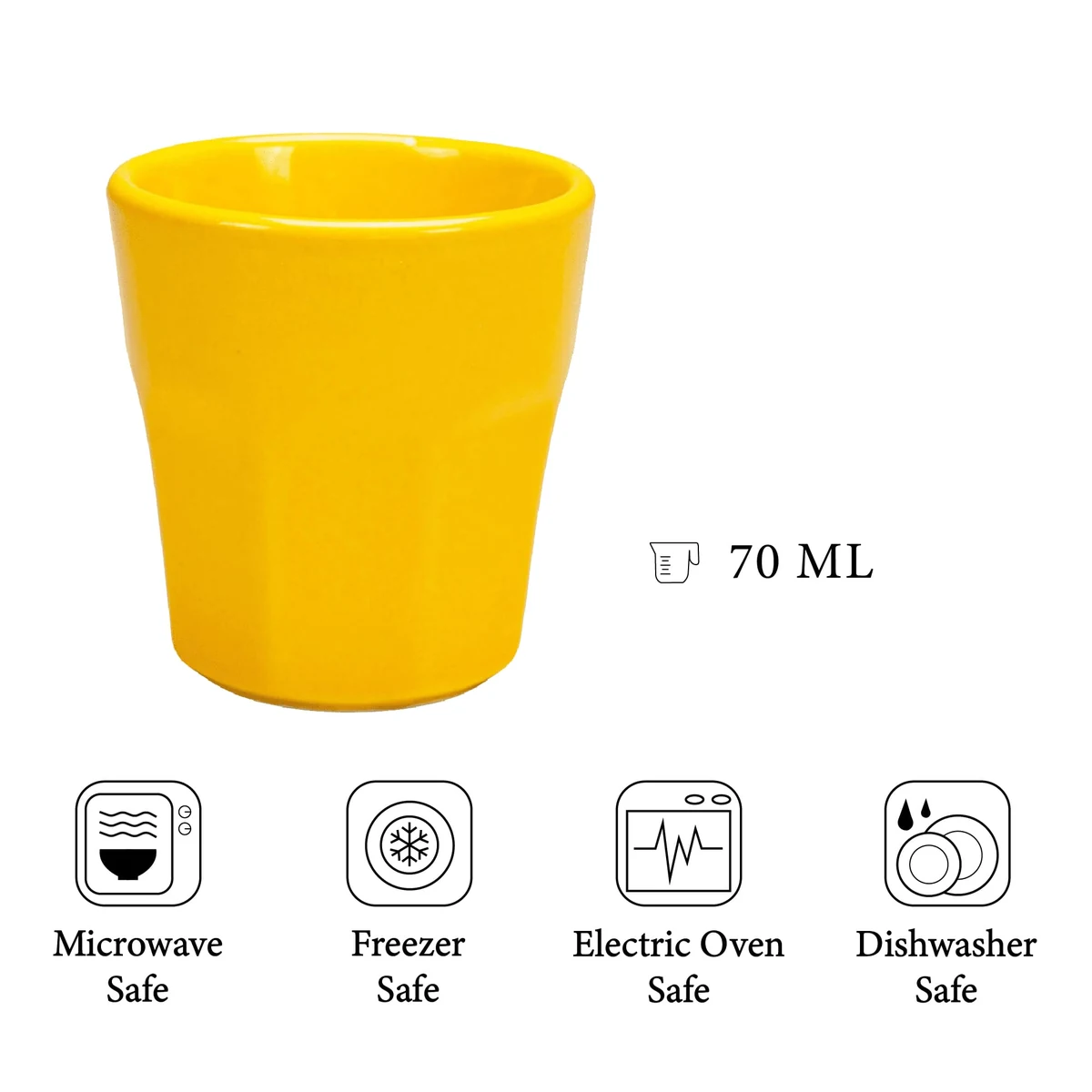 Pahar cu model culoare galben de 70 ml, CESIRO, imagine 2