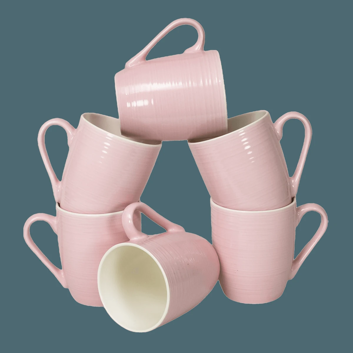 Set 6 mugs model linii pink, 390 ml