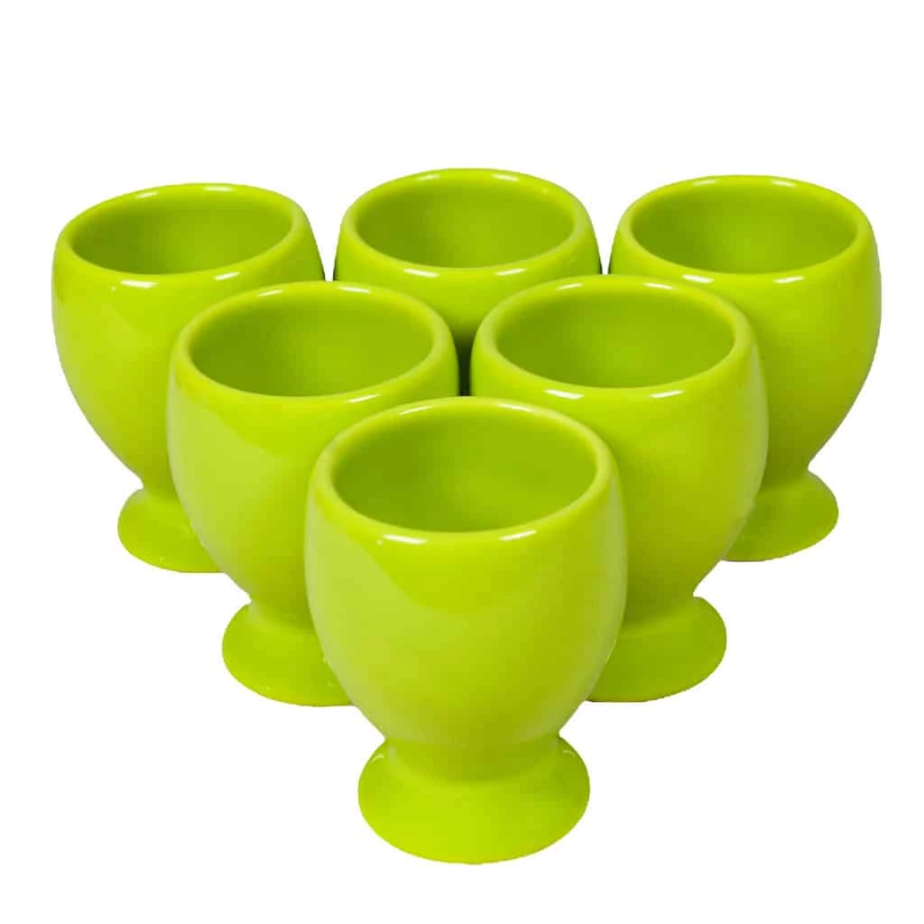 Set 6 suporturi de ou verde electric, 6 cm, imagine 3