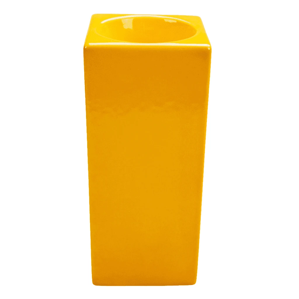 Suport de lumânare ceramica, 20 cm, galben floarea soarelui, imagine 2