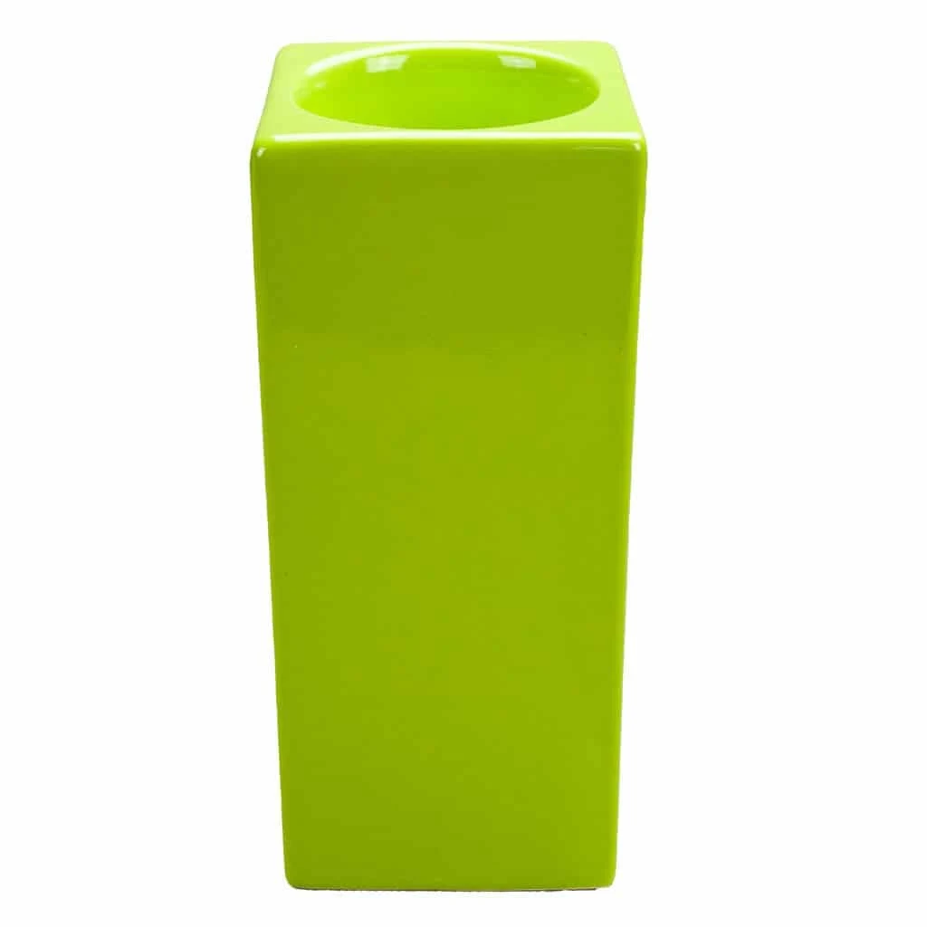 Suport lumânare ceramica, 20 cm, verde lime, imagine 2
