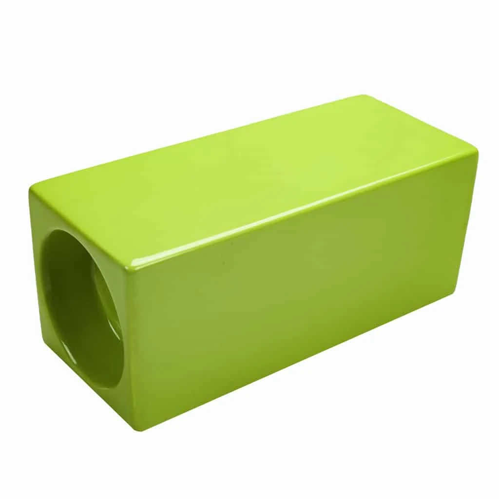 Suport lumânare ceramica, 20 cm, verde lime, imagine 3