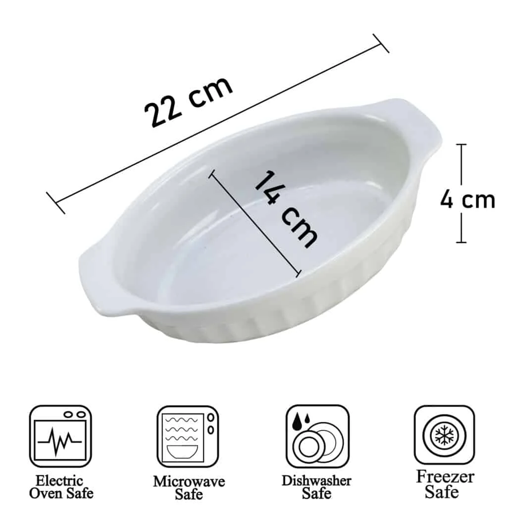 Vas termorezistent alb cu striatii, 22 x 14.5 x 5 cm, imagine 2
