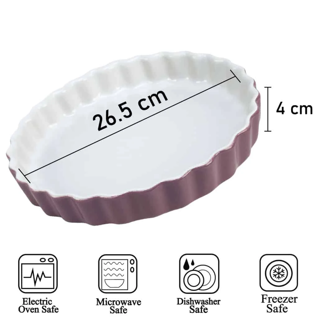 Vas termorezistent 26.5 x 4.5 cm alb/mov, imagine 2