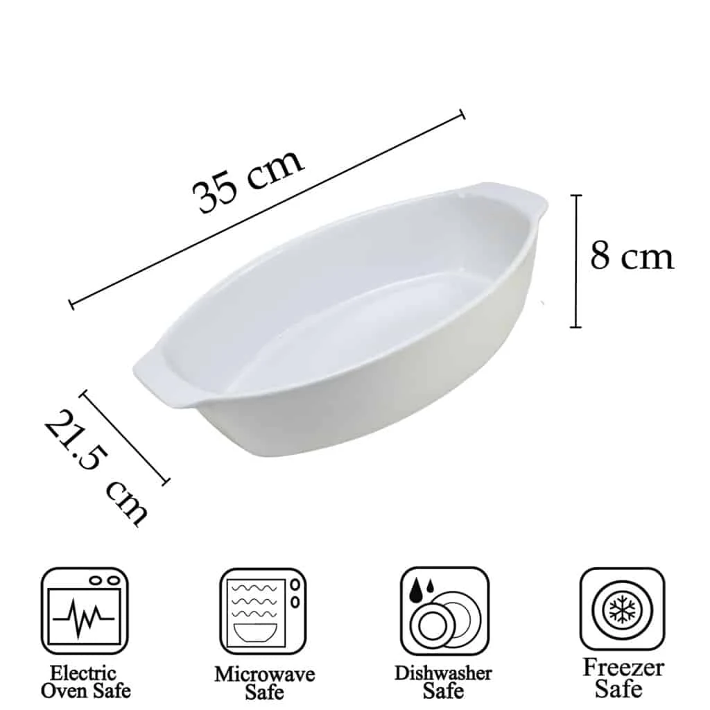 Vas termorezistent 35 x 21.5 x 8 cm, alb, imagine 2