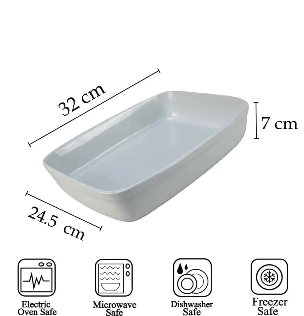 Vas termorezistent 32 x 24.5 x 7 cm, alb, imagine 2