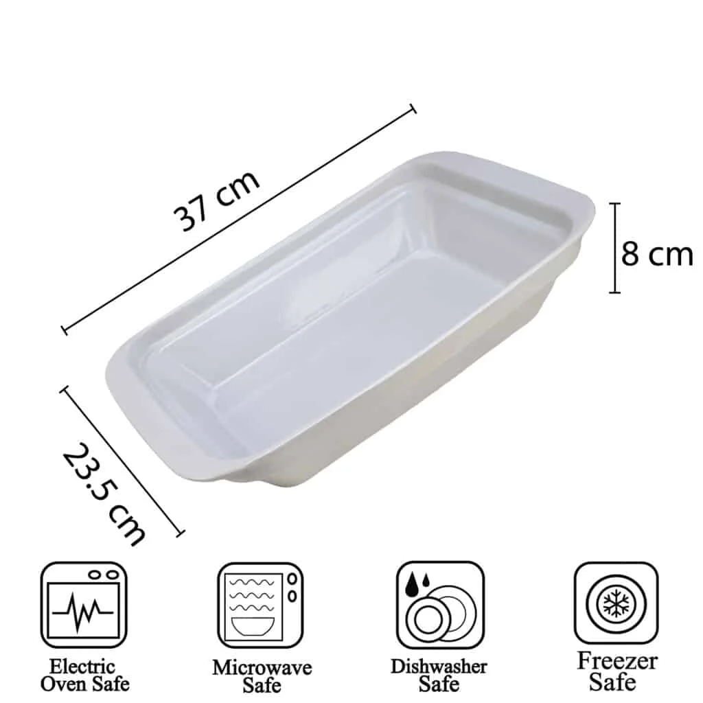 Vas termorezistent 37 x 23.5 x 8 cm, alb, imagine 3
