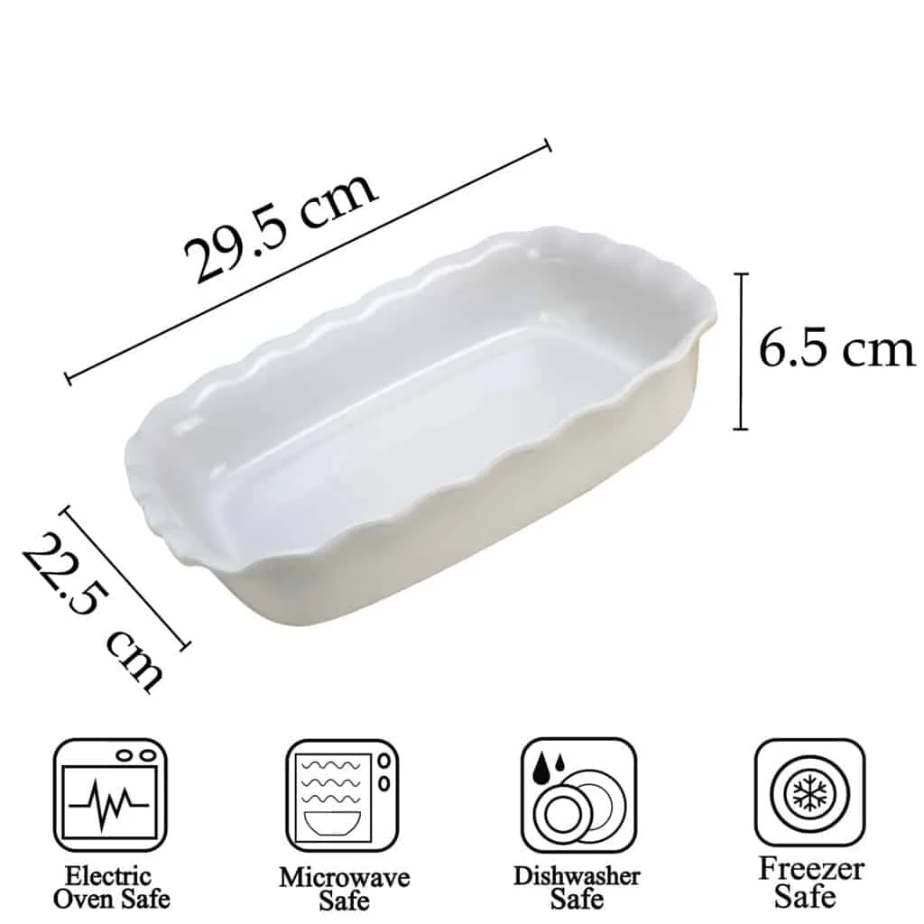 Vas termorezistent 29.5 x 22.5 x 6.5 cm, alb, imagine 2