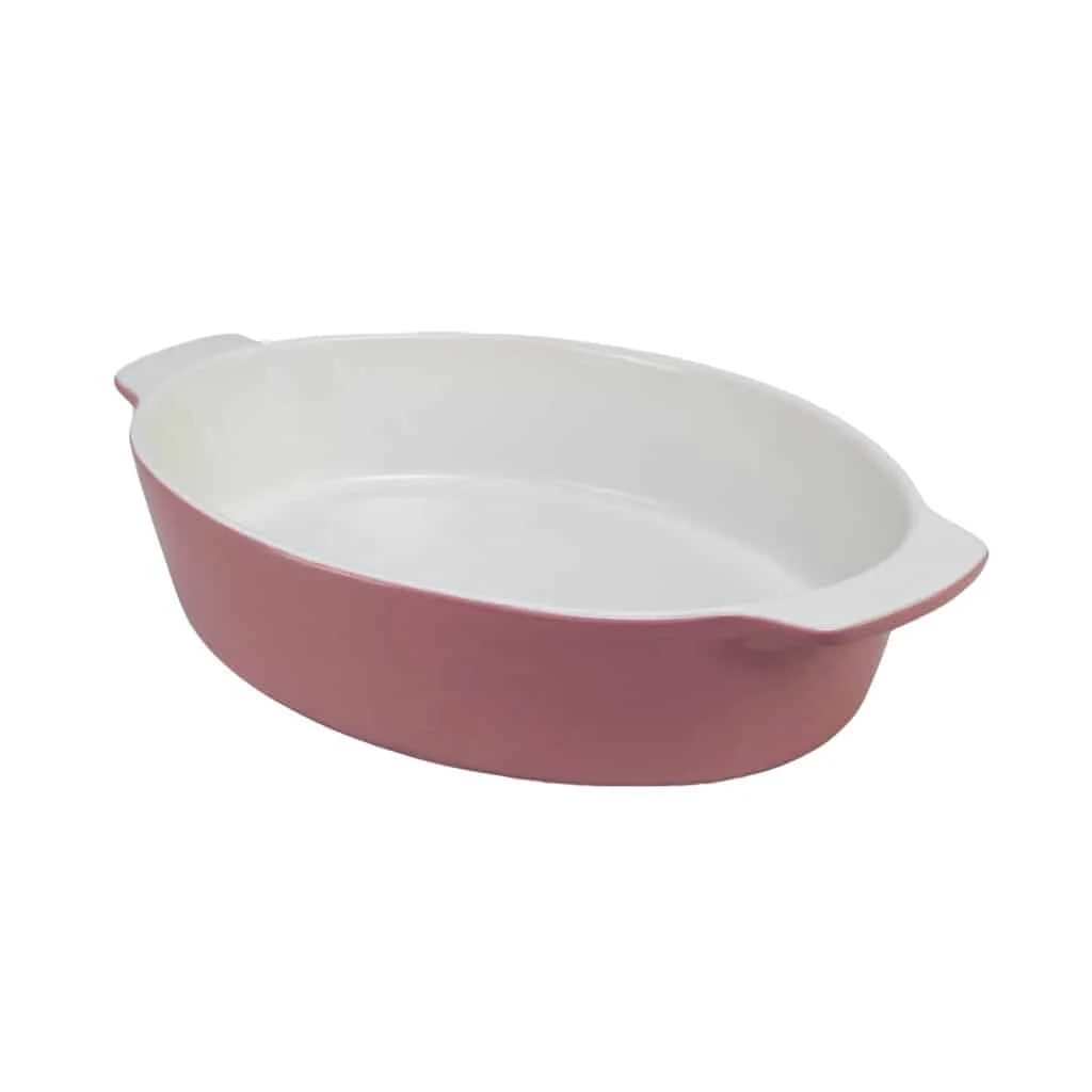 Vas termorezistent 33.5 x 22 x 7 cm, white/pink