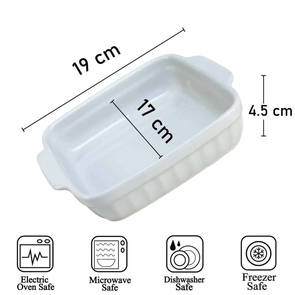 Vas termorezistent 19 x 17 x 4.5 cm, alb, imagine 2