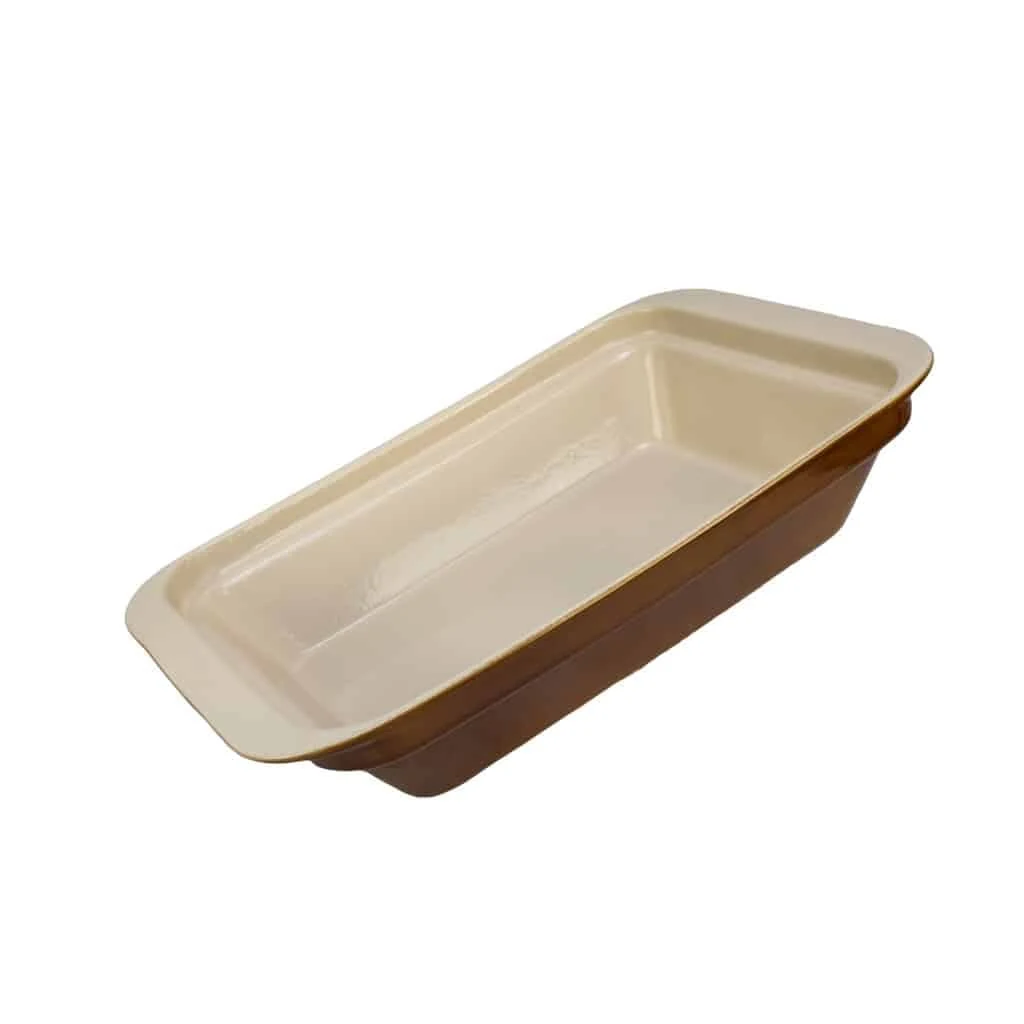 Vas termorezistent 37 x 24 x 7.5 cm, brown/cream