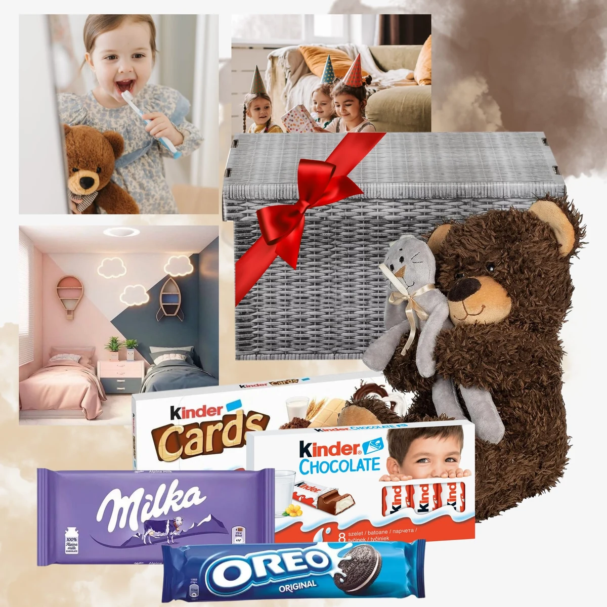 Das Kinder-Geschenkset: Die Magie des Teddybären und leckere Snacks