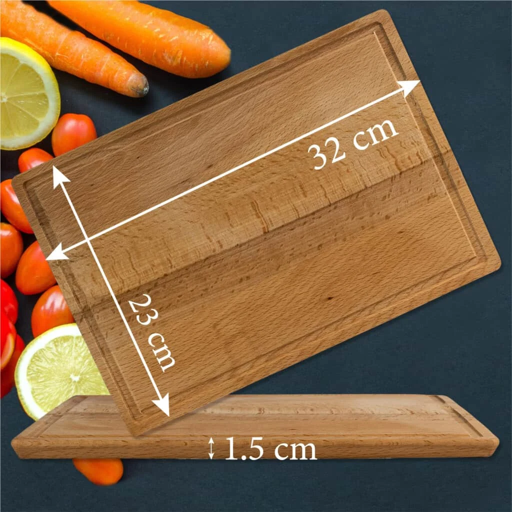 Tocator lemn CESIRO, 330x230x15 mm, maro natur, imagine 2