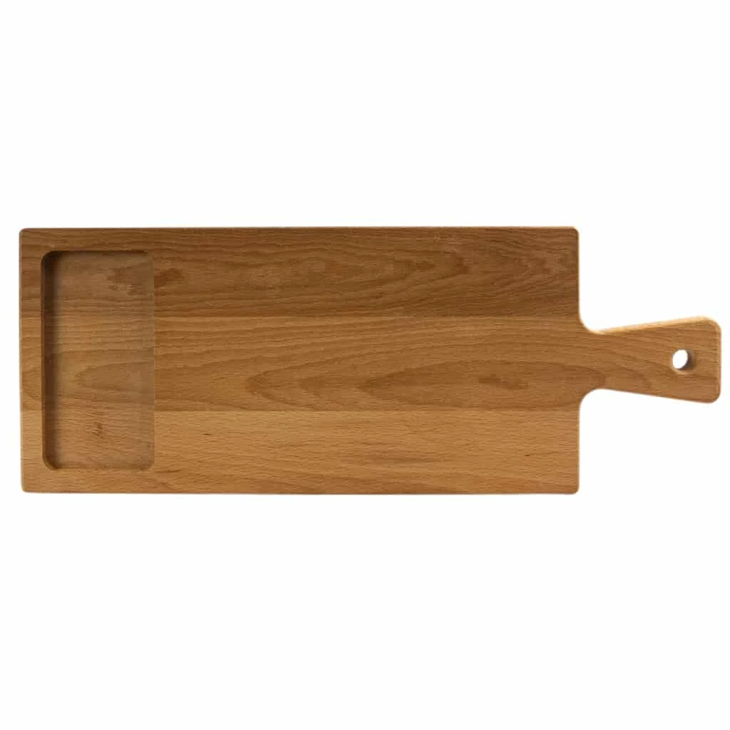 Tocator lemn с maner 490x190x20 mm, кафяв natur