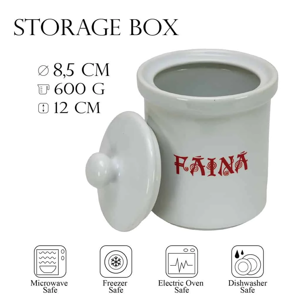 Cutie faina 600 g, CESIRO accesorii servire, alb, imagine 4