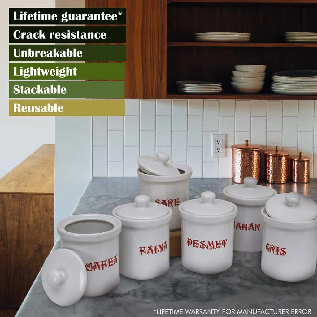 Set 6 recipiente, 600 g, alb, imagine 3