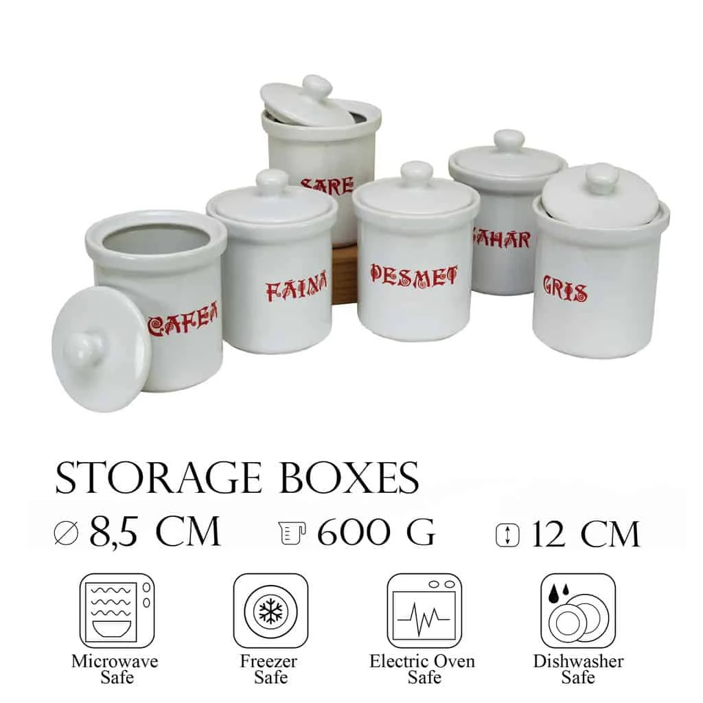 Set 6 recipiente, 600 g, alb, imagine 4