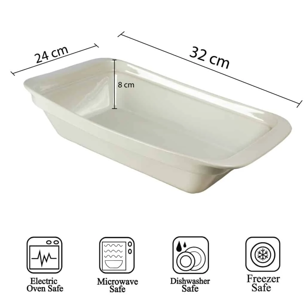 Vas termorezistent alb 32x24x8 cm, imagine 2
