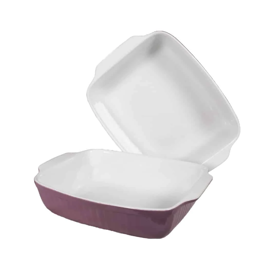 Set 2 vase termorezistente weiß/violett, 28x24x8 cm