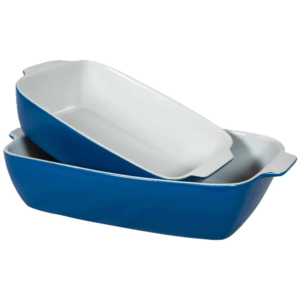 Set 2 vase termorezistente weiß/blau, marimi mixte