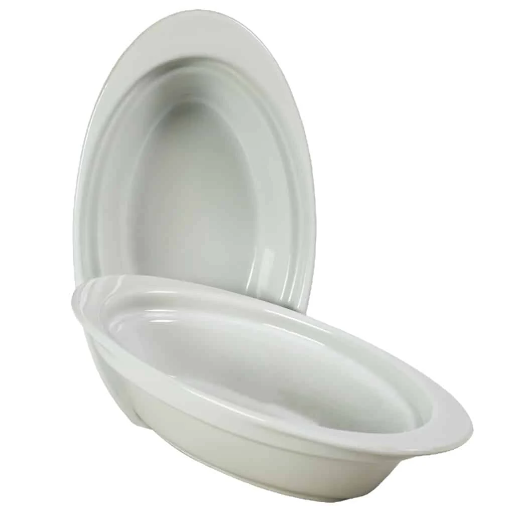 Set 2 vase termorezistente 18x12x5 cm, weiß