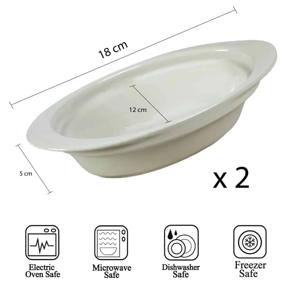 Set 2 vase termorezistente 18x12x5 cm, alb, imagine 2