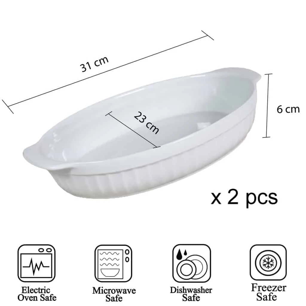 Set 2 vase termorezistente alb 31x23x6 cm, imagine 2