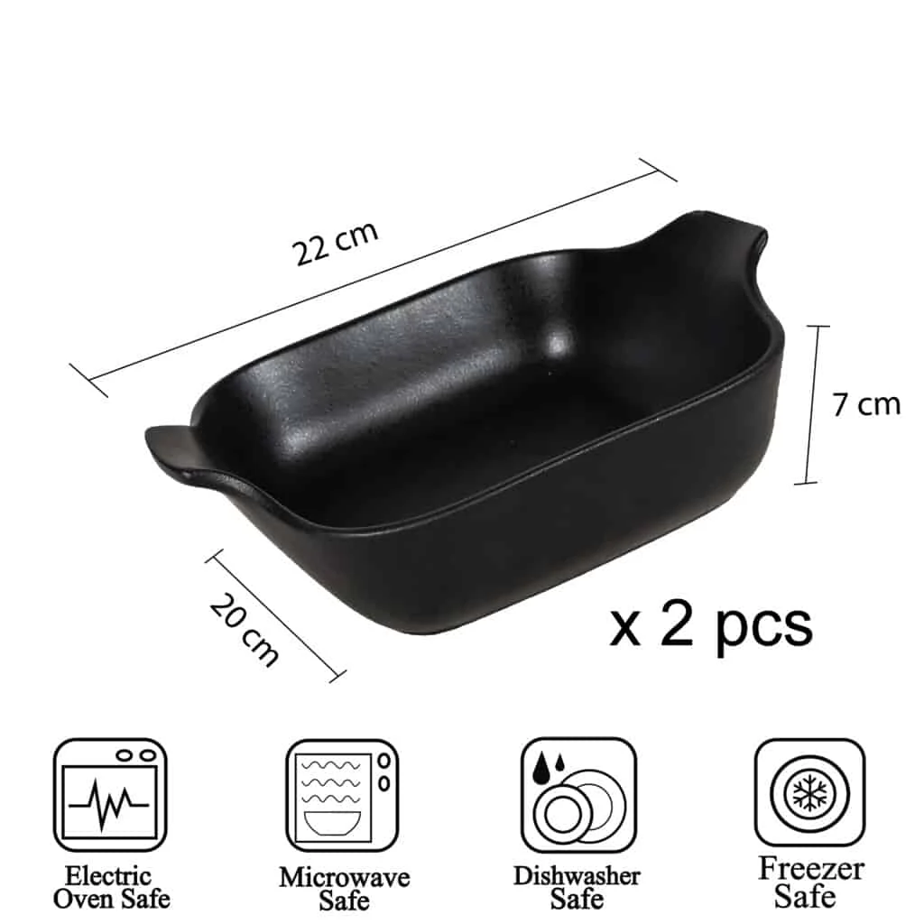 Set 2 vase termorezistente gri inchis 22x20x7 cm, imagine 2